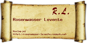 Rosenwasser Levente névjegykártya